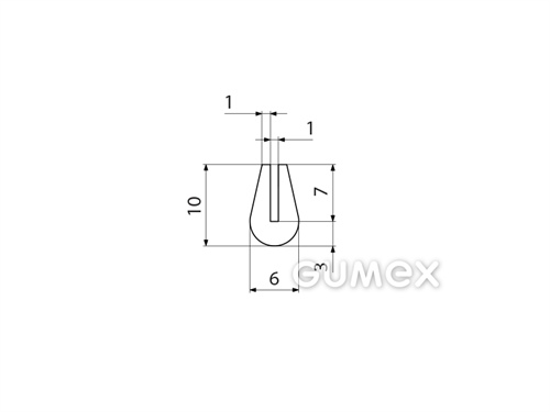 "U" Silikonprofil, 10x6/1mm, 60°ShA, -60°C/+180°C, transparent, 
